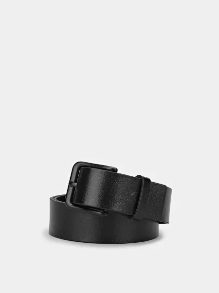 Кожаный ремень Calvin Klein с ремешками черный