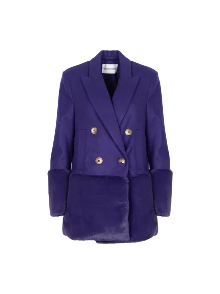 Płaszcz Silvian Heach wełniany fioletowy