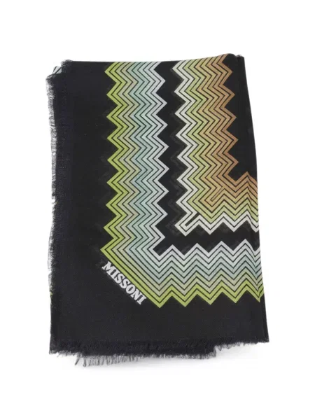 Fular Missoni cu imagine negru