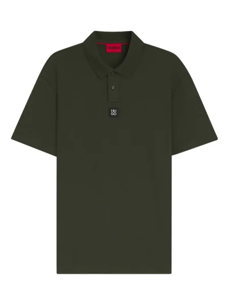 Tricou polo Hugo cu autograf verde