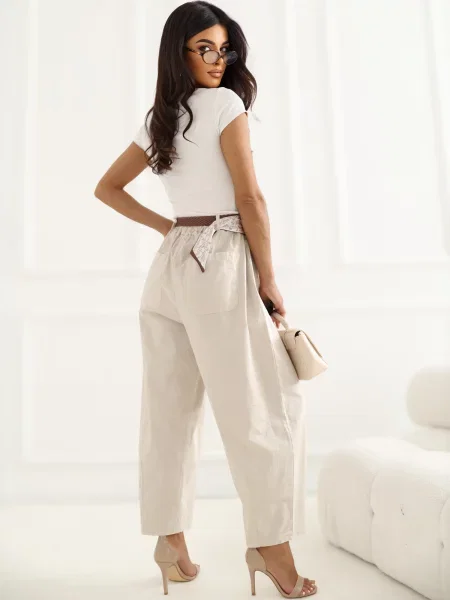 Pantaloni Italy Moda alb
