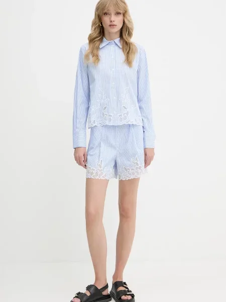 Karl Lagerfeld szorty wzorzyste high waist niebieski