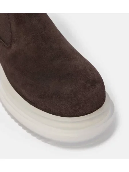 Cizme scurte Rick Owens din piele de căprioară maro