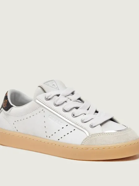 Sneakerși Guess din piele gri
