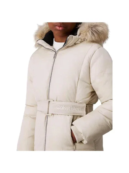 Geacă de blugi copii Calvin Klein Jeans alb