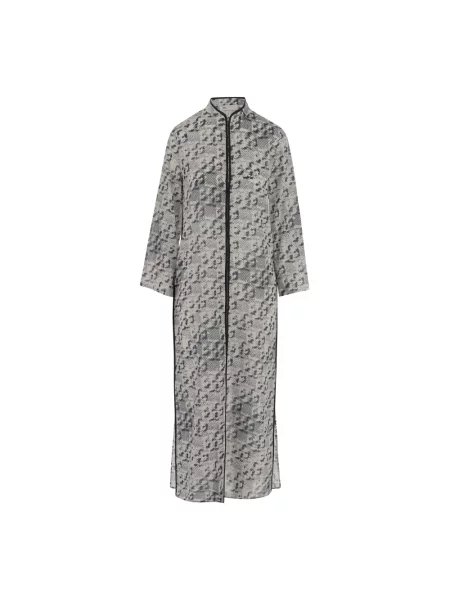 Długa sukienka koszulowa Tory Burch biała