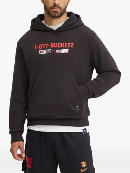 Hanorac cu glugă Puma cu imagine negru