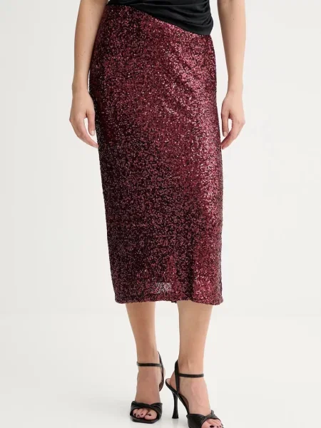 Спідниця Answear.LAB midi олівець бордовий