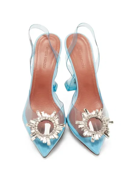 Pantofi cu toc Amina Muaddi slingback albastru
