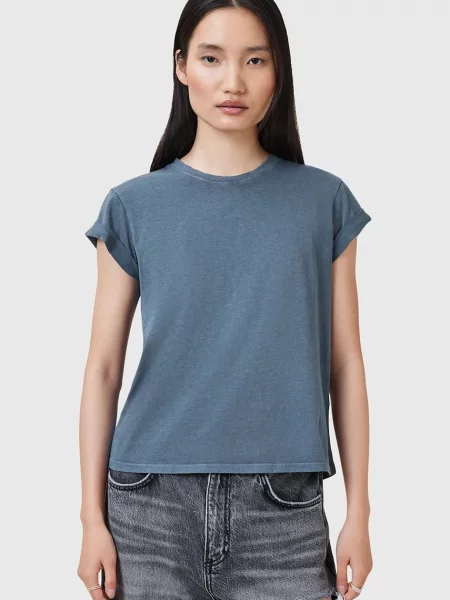 Тениска AllSaints ANNA дамска зелено синьо