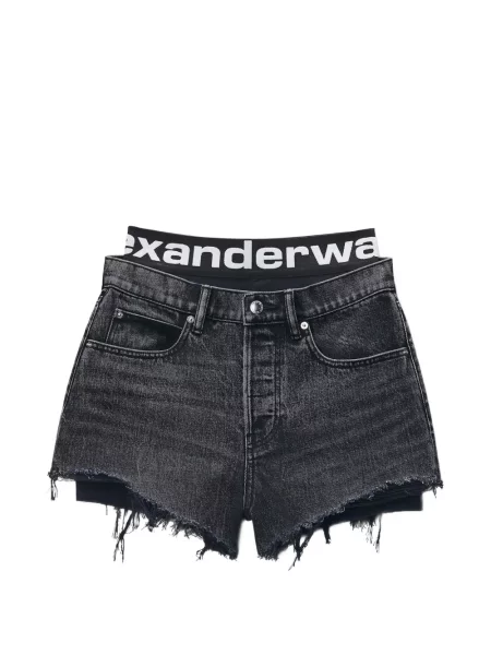 Pantaloni scurți Alexander Wang cu autograf gri