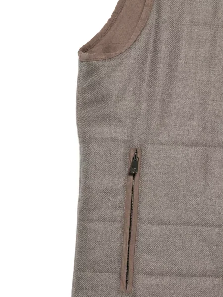 Matlasat vestă Corneliani cu model herringbone maro