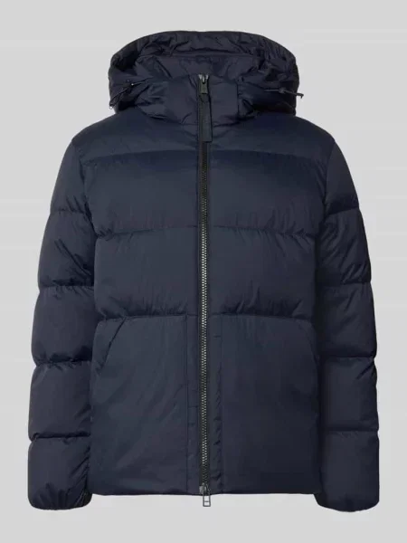 Kurtka puchowa o kroju regular fit z kapturem Marc O'polo granatowa
