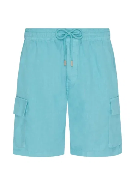 Lněné bermudy Vilebrequin modré