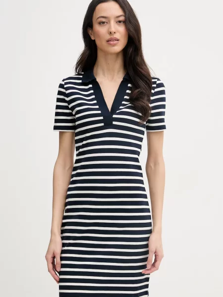 Dopasowana sukienka polo z mieszanki bawełny Tommy Hilfiger