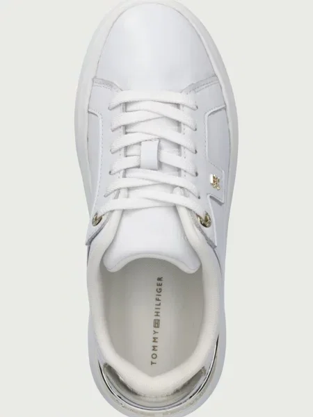 Tommy Hilfiger маратонки дамски от кожа TH PLATFORM CHIC SNEAKER бяло