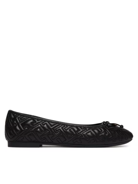 Baleríny Tommy Hilfiger Th Quilted Ballerina černá