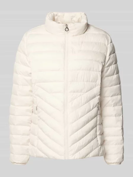 Kurtka pikowana o kroju slim fit ze stójką S.oliver Red Label biała