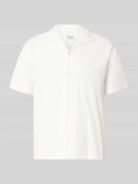 Koszula casualowa o kroju regular fit z mieszanki bawełny i lnu Jack & Jones biała