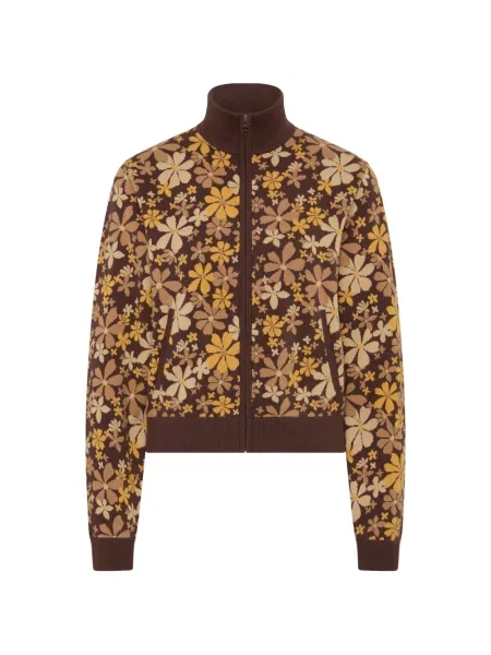 Cardigan The Upside cu model floral cu imagine maro