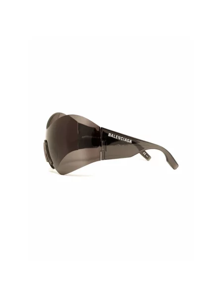 Lniane okulary przeciwsłoneczne Balenciaga Shield czarne