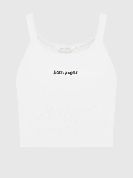 Топ з контрастною вишивкою логотипа Palm Angels білий