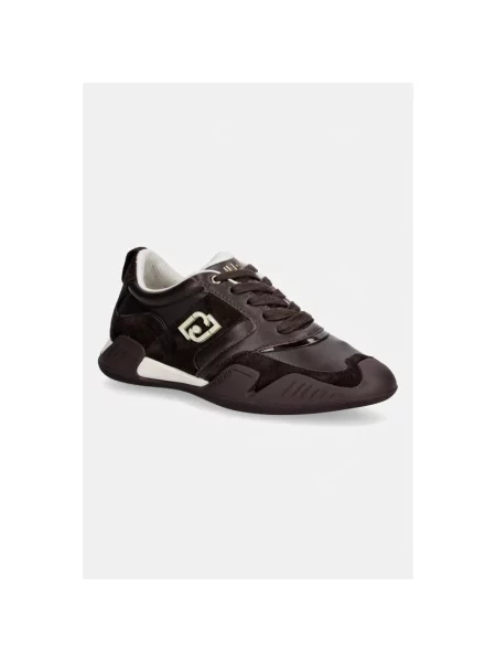 Liu Jo BLOSSOM 02 sneakersy skórzane brązowe