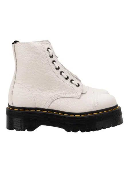 Botki Dr. Martens skórzane na platformie białe