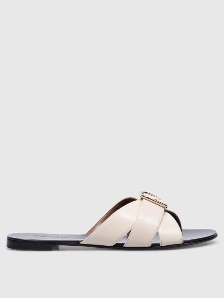 Кожаные шлепанцы Giuseppe Zanotti бежевые