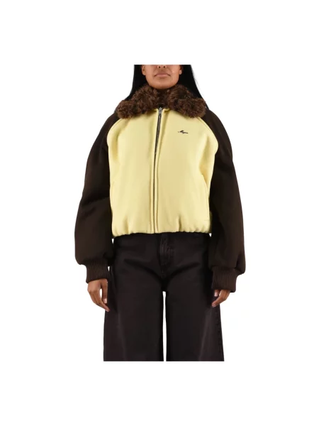 Kurtka bomber Msgm wełniany żółty