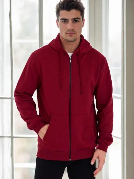 Суичър с качулка Dewberry с качулка винено червено