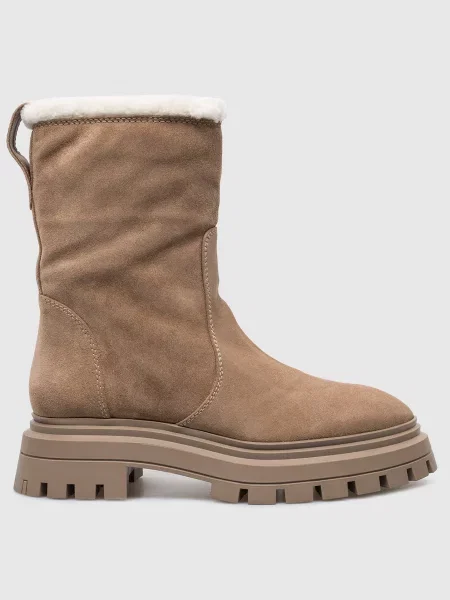 Замшевые ботинки Stuart Weitzman бежевые