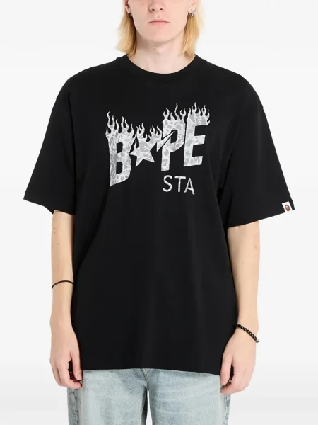 Tricou A Bathing Ape® cu imagine negru