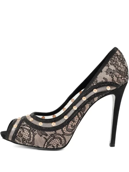 Полуотворени обувки René Caovilla с перли с дантела