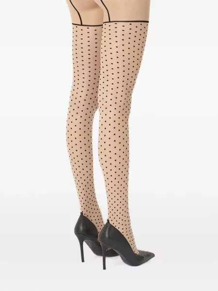 Cu centură dresuri Wolford cu buline alb