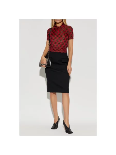 Sweter Alexander Mcqueen w kratę czerwony
