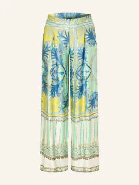 Miss Goodlife Spodnie Z Satyny Celestiel gruen niebieskie