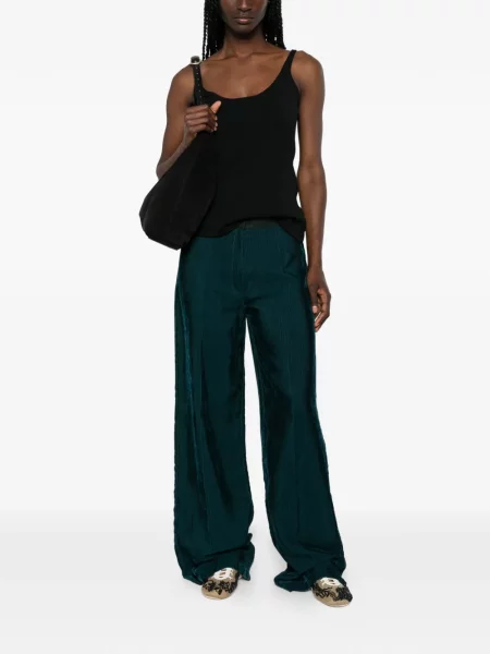 Pantaloni Forte_forte de catifea verde