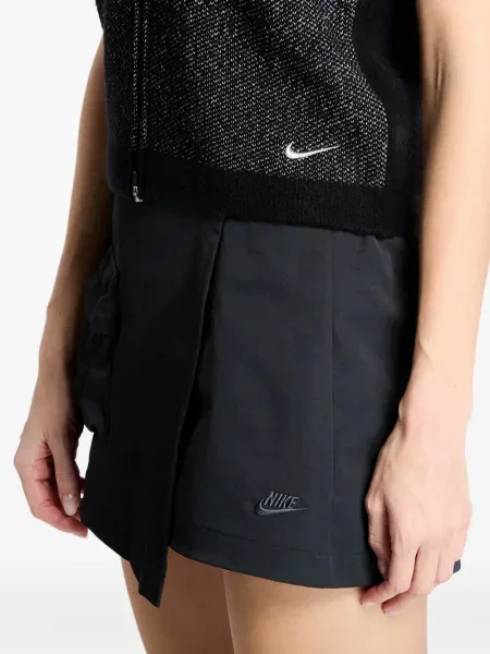 Top sport Nike din fleece plisat fără mâneci alb