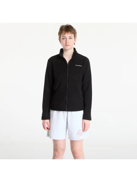Sweatshirt Sporty & Rich Serif Logo Zipped Polar Fleece Black L czarny