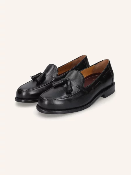 Heinrich Dinkelacker Loafersy Wien Plain Tassel Np schwarz czarne