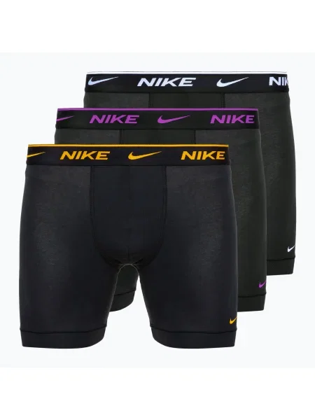Boxeri pentru bărbați Nike Everyday Cotton Stretch 3 pary black/gold/black negru