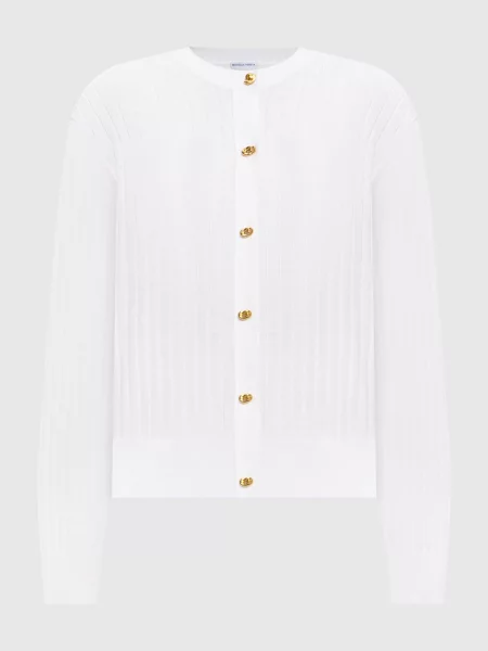 Шерстяной кардиган Bottega Veneta белый