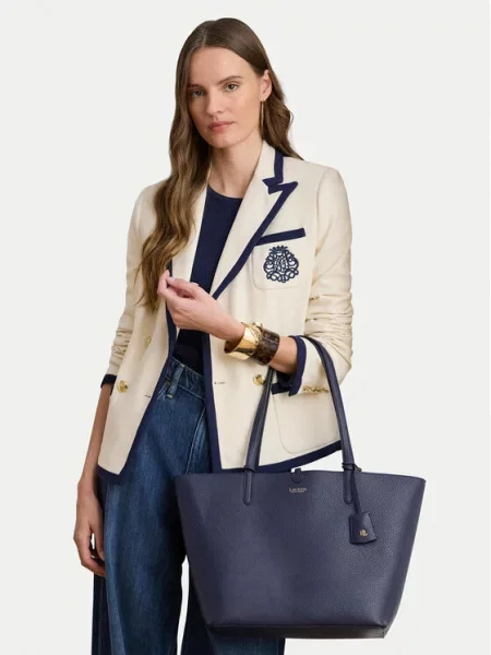 Geantă shopper Lauren Ralph Lauren alb