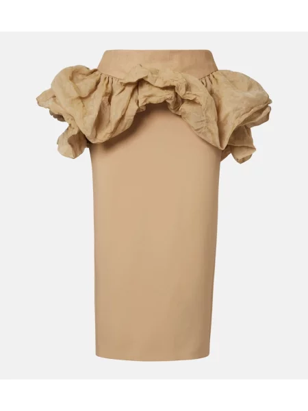 Cu peplum teacă fustă tip creion Max Mara bej