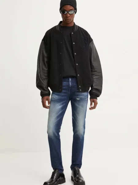 Vlnená bunda bomber Diesel L-NYMAN čierna