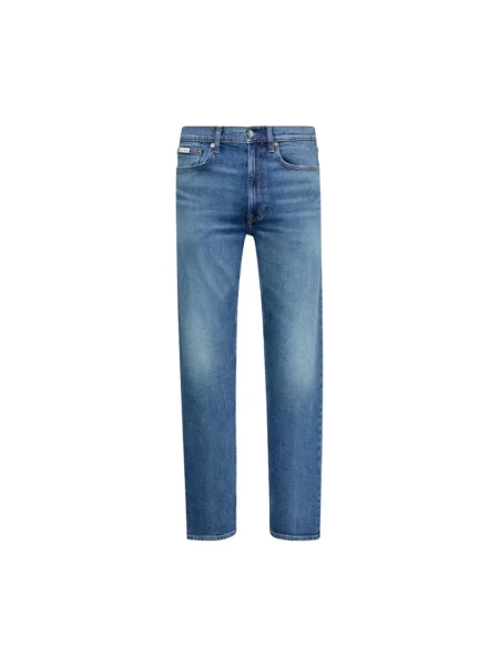 Jeansy straight leg Calvin Klein Jeans niebieskie