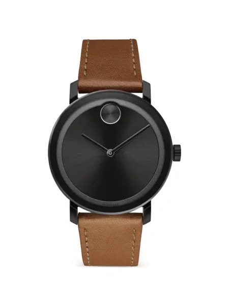 Ceas Movado din piele cu bretele negru