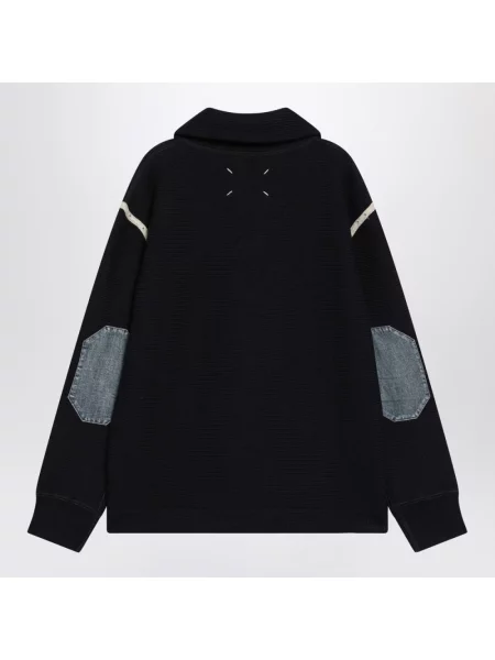 Kardigan Maison Margiela z naszywkami niebieski