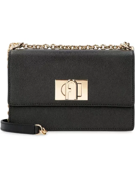 Torebka crossbody Furla zamszowa czarna